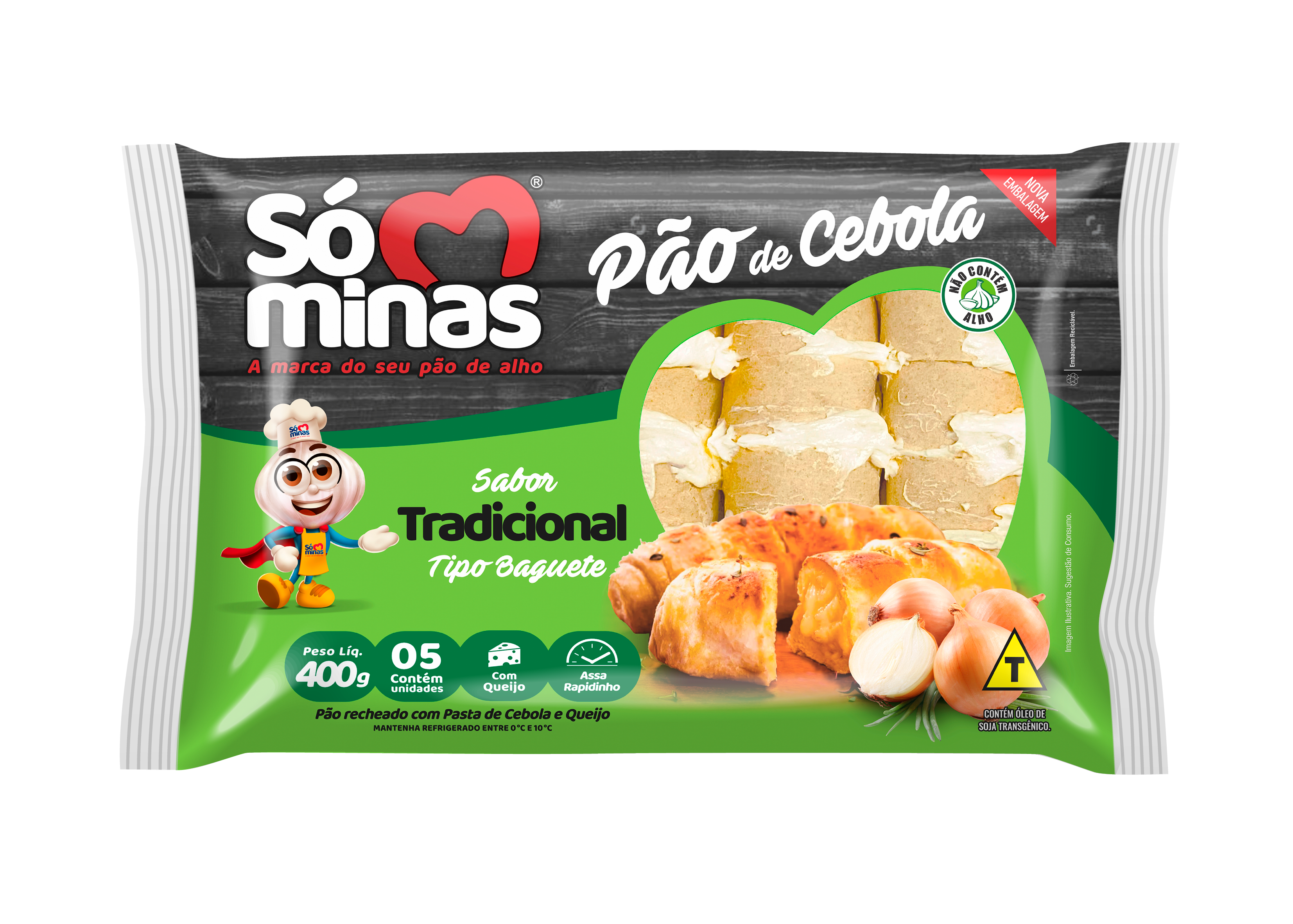 PÃO DE CEBOLA BAGUETE TRAD 12X400G 